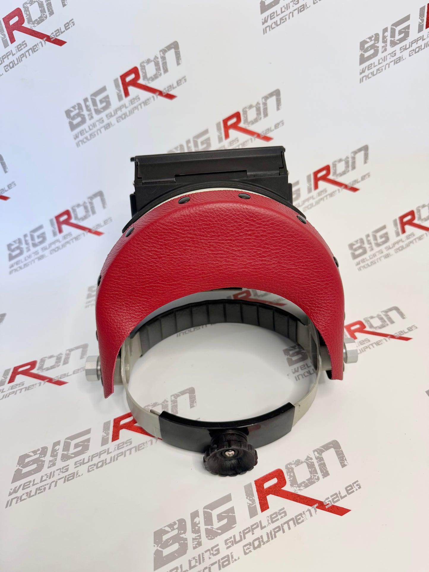 Finer Pipeliner Leather Welding Hood Chopped Top Flip Up/Red