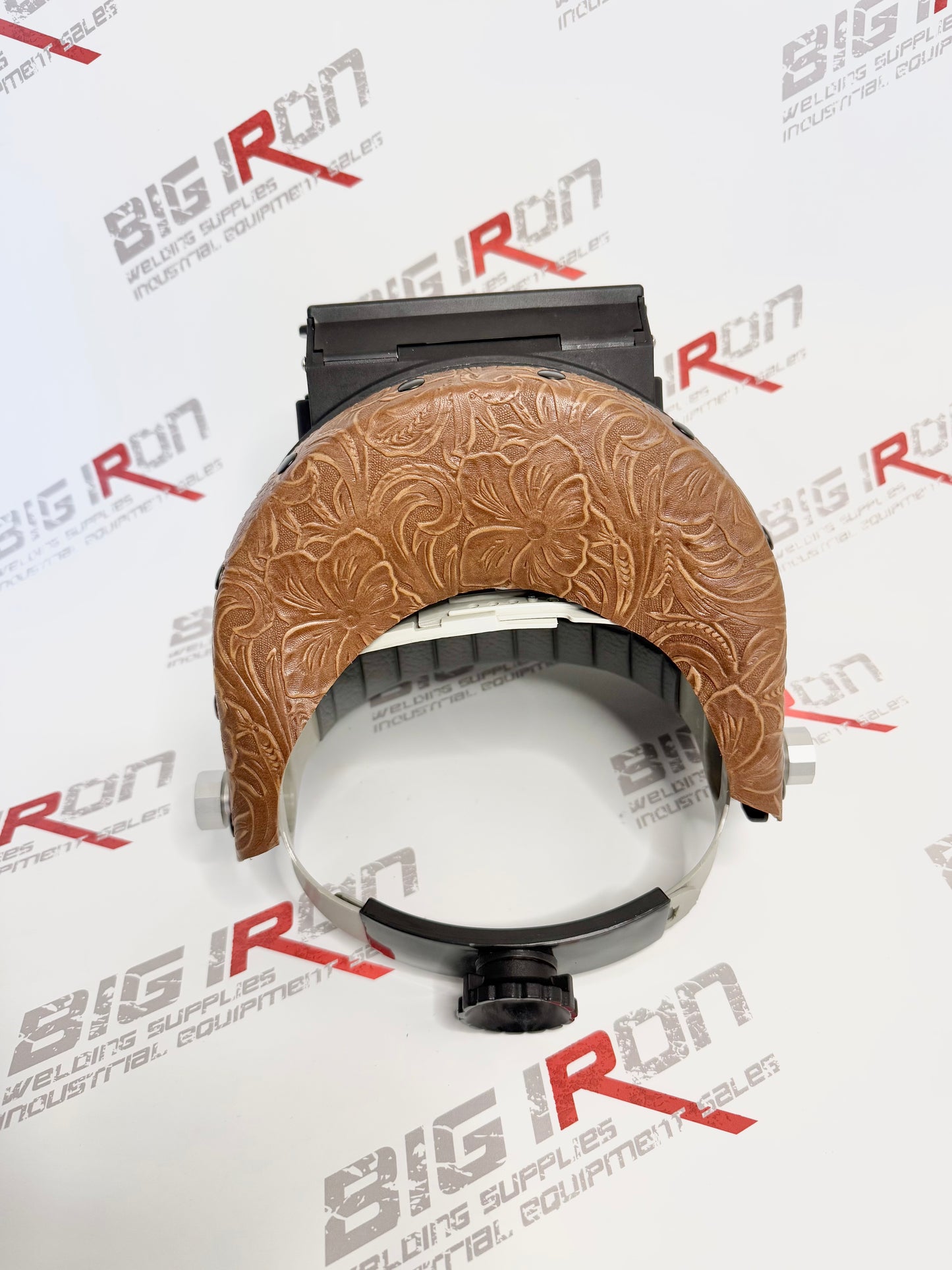 Finer Pipeliner Leather Welding Hood Chopped Top Flip Up/Brown Floral