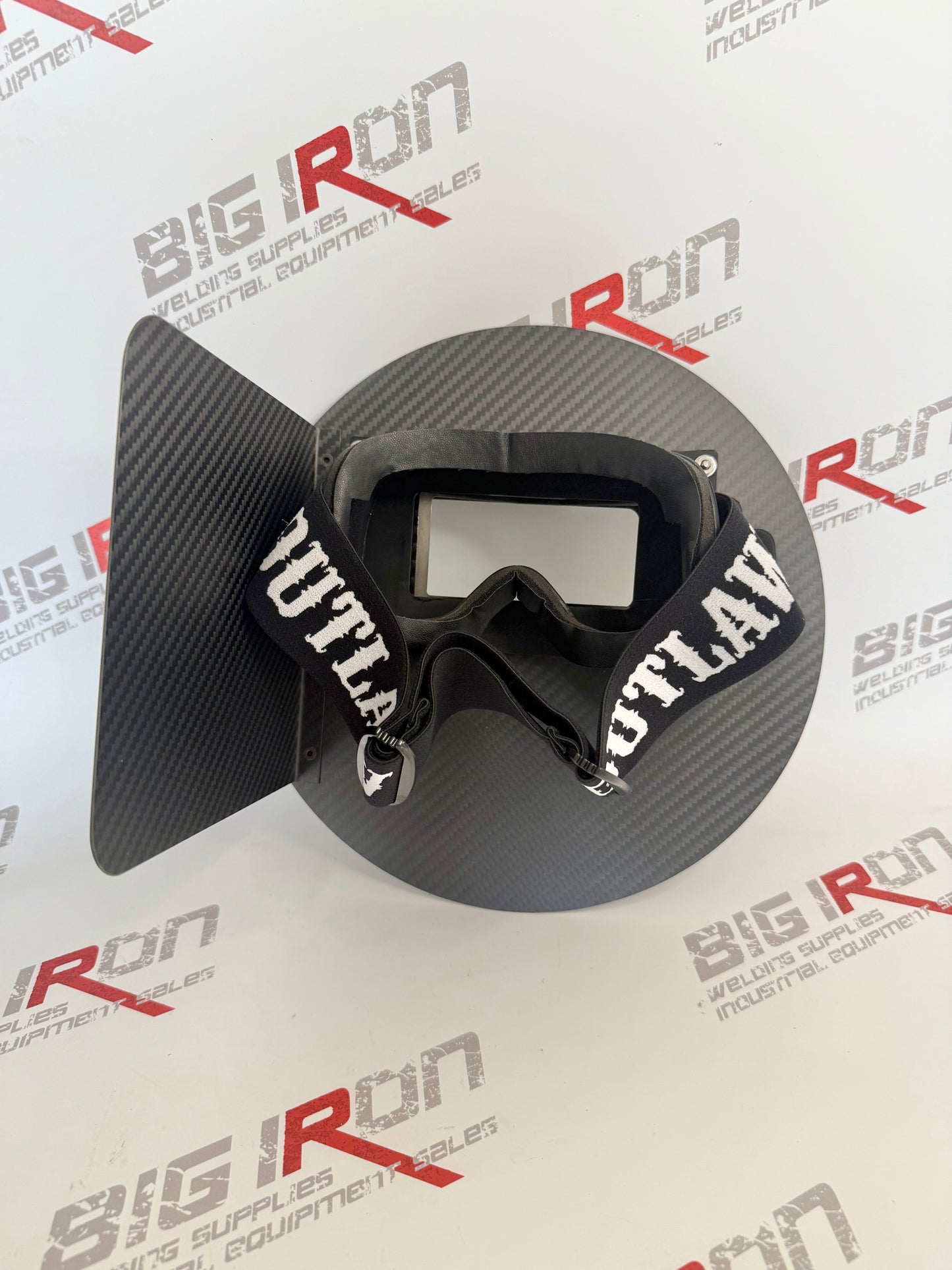 OUTLAW LEATHER - PANCAKE WELDING HOOD - CARBON FIBER - BLACK- Goggles - Right Hand