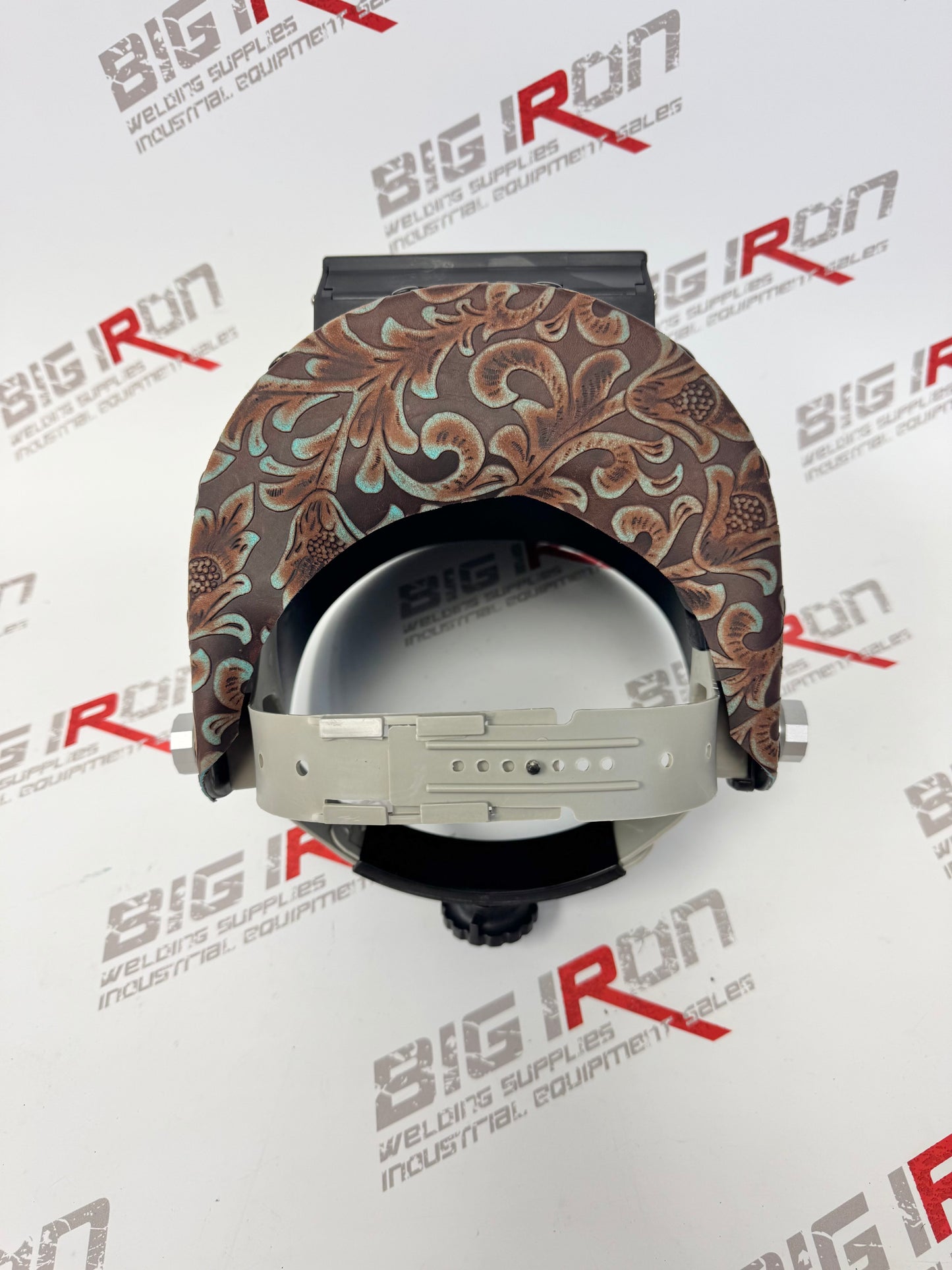 Finer Pipeliner Leather Welding Hood Chopped Top Flip Up/Western Rust