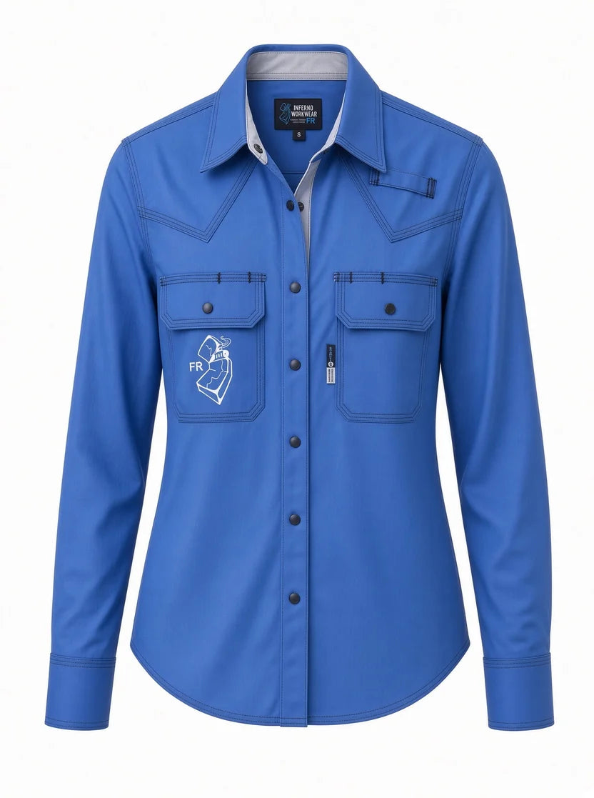 Women's FR Western Style  Button-up shirt - Blue