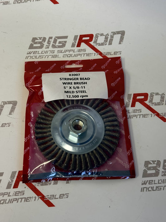 Stringer Bead Wire Brush - Mild Steel - 5" X 5/8-11 - 12500 RPM