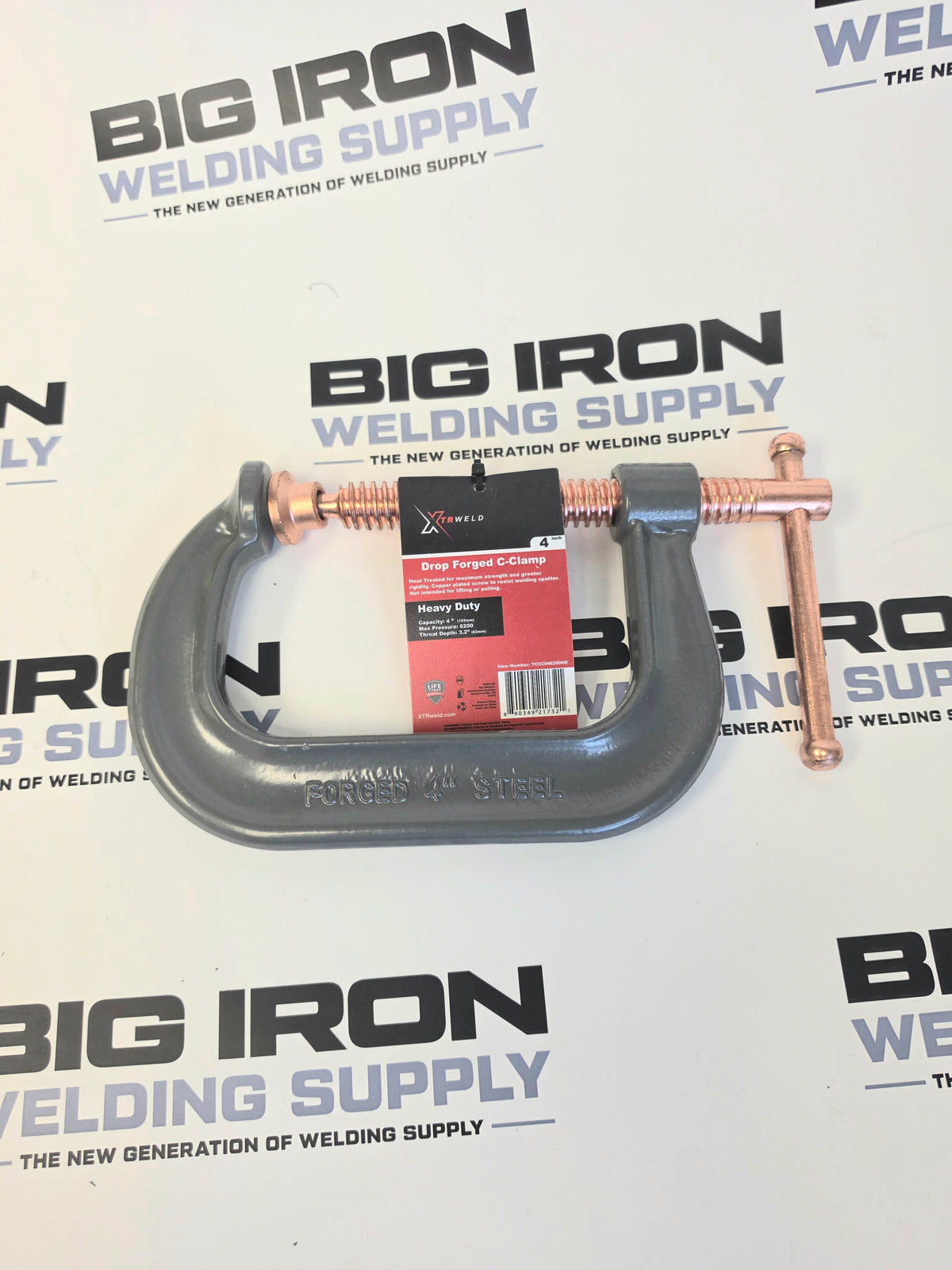 XTRweld 4in Clamp, C, 6200 PSI, Steel, Gray