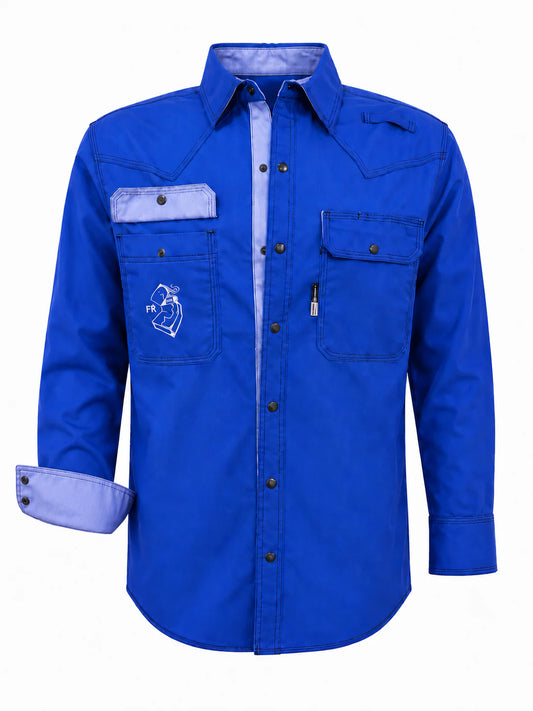 FR Western Style Button-up shirt - Blue
