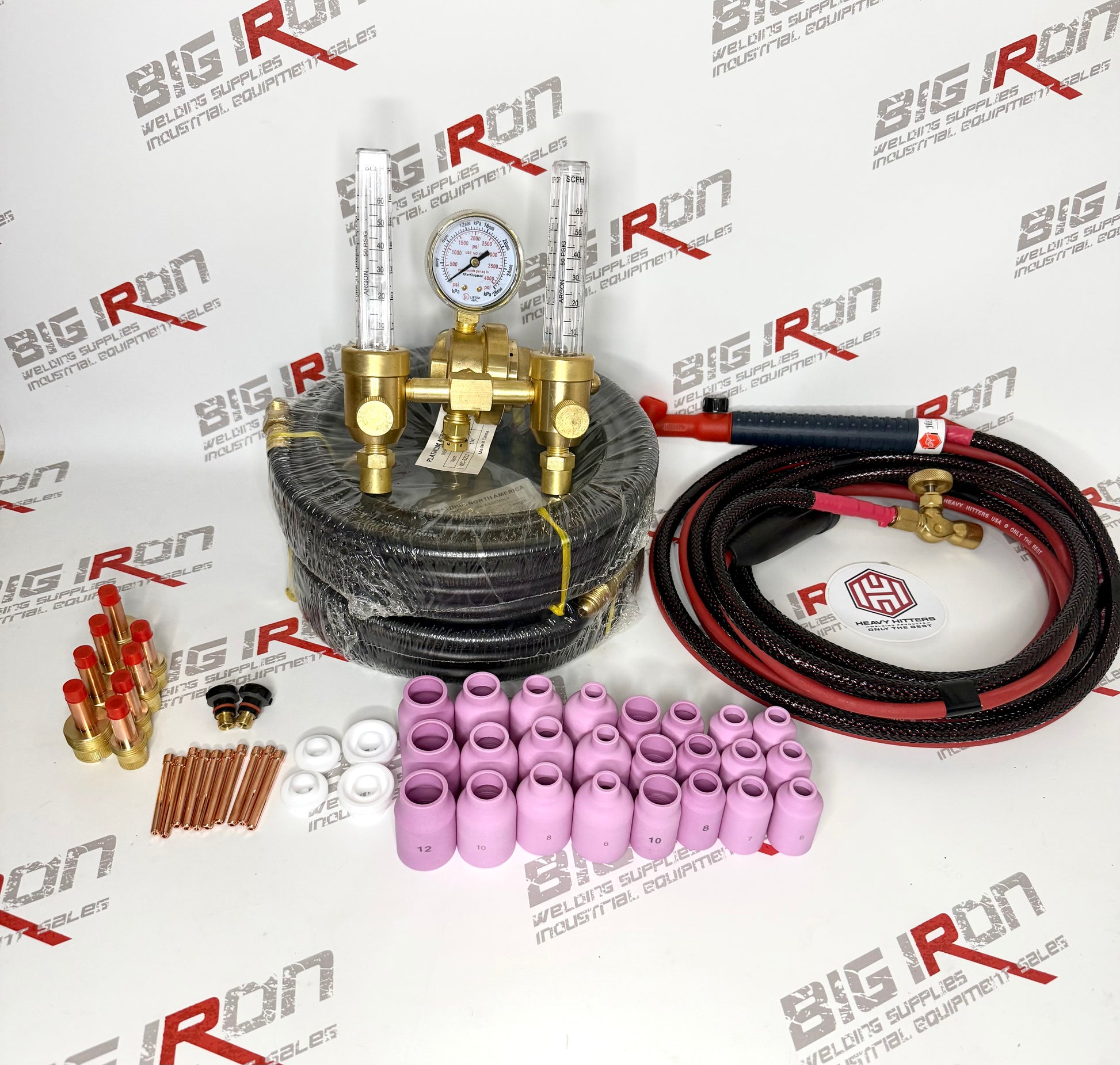 Complete Tig Rig Setup With Heavy Hitters 200 amp 15’ Torch + Dual Flo ...