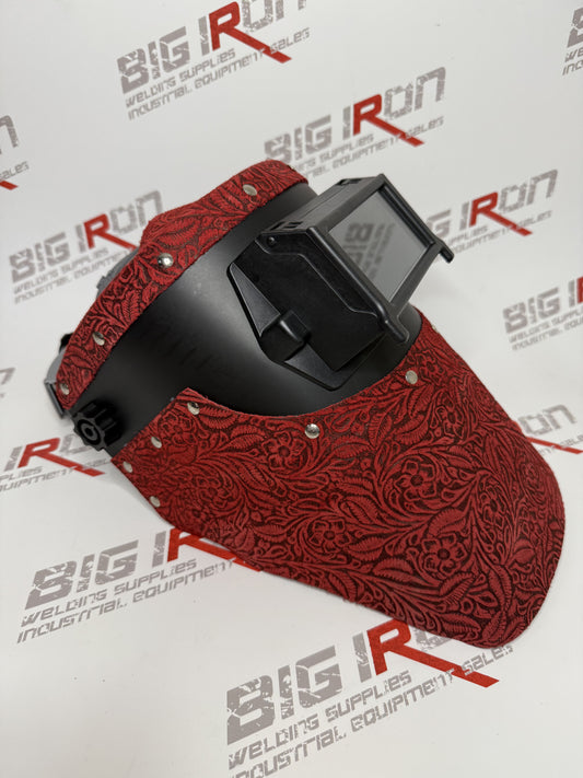 Outlaw Leather Hood With Red Floral