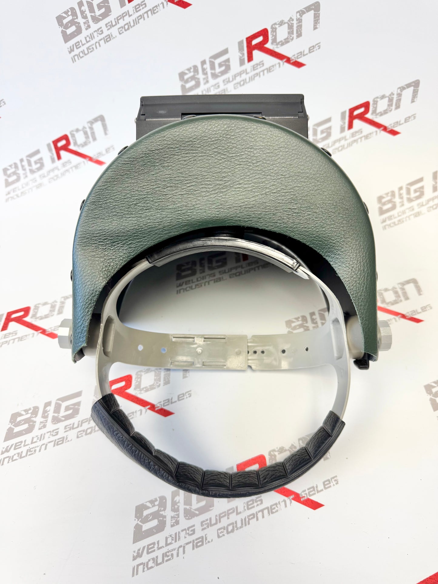 Finer Pipeliner Leather Welding Hood Chopped Top Flip Up/Green