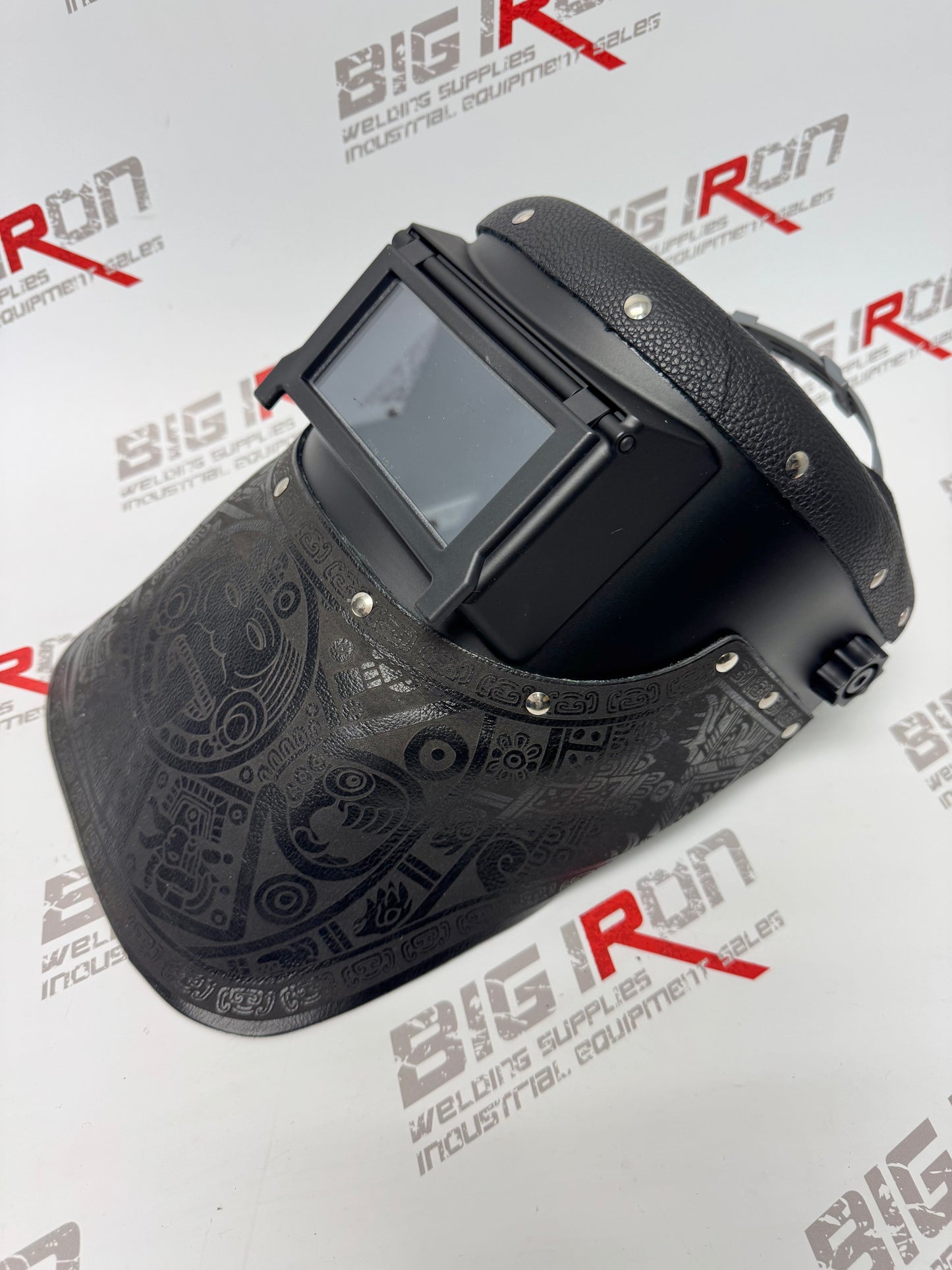 OUTLAW LEATHER Slimeline Black Welding Hood - Aztec Hood Black