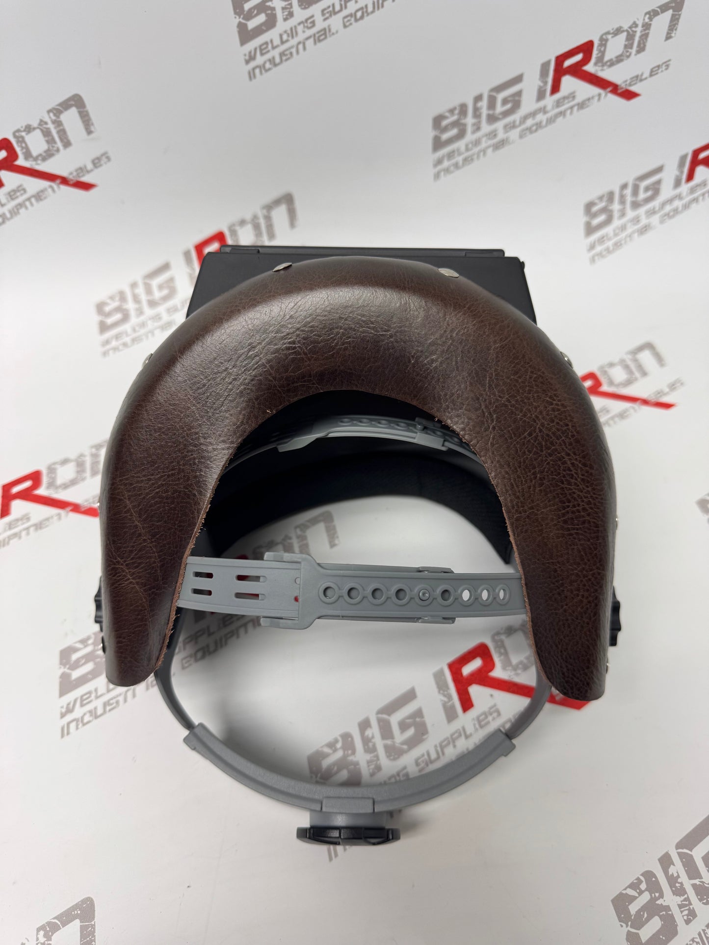 OUTLAW LEATHER- Slimeline Black Welding Hood-Basketweave-Fudge