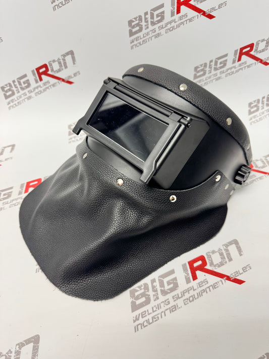 OUTLAW LEATHER Slimeline Black Welding Hood-Black Leather Hood