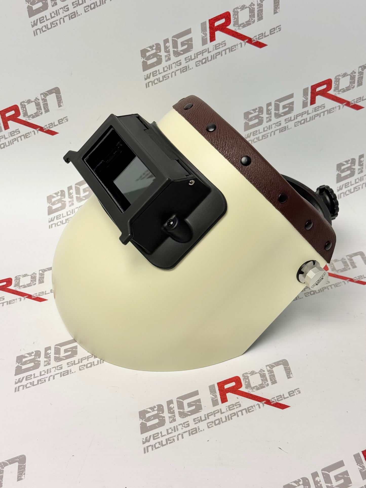 Finer Pipeliner Leather Welding Hood Chopped Top Flip Up/Brown