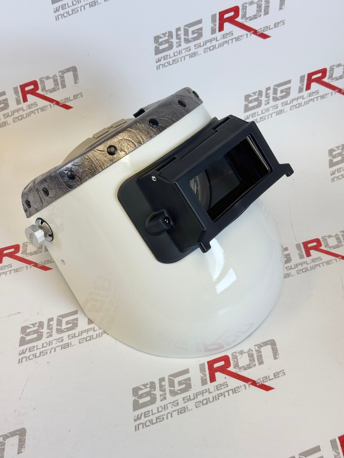 Finer Pipeliner Leather Welding Hood Chopped Top Flip Up/Gunsmoke