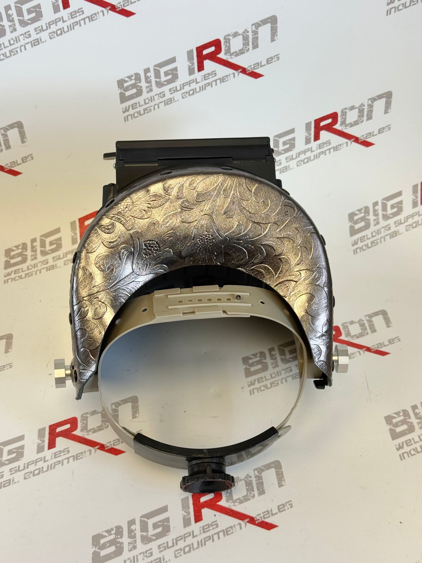 Finer Pipeliner Leather Welding Hood Chopped Top Flip Up/Gunsmoke