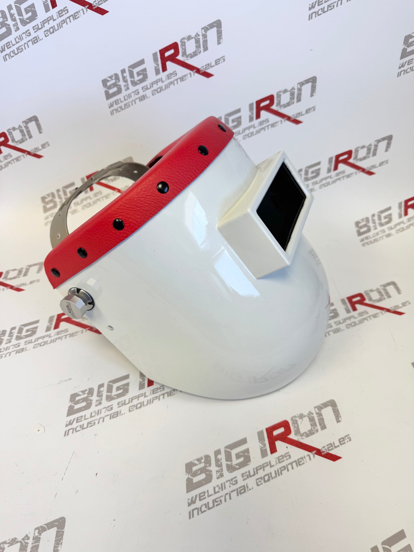 Finer Pipeliner Leather Welding Hood Chopped Top Fixed/Red