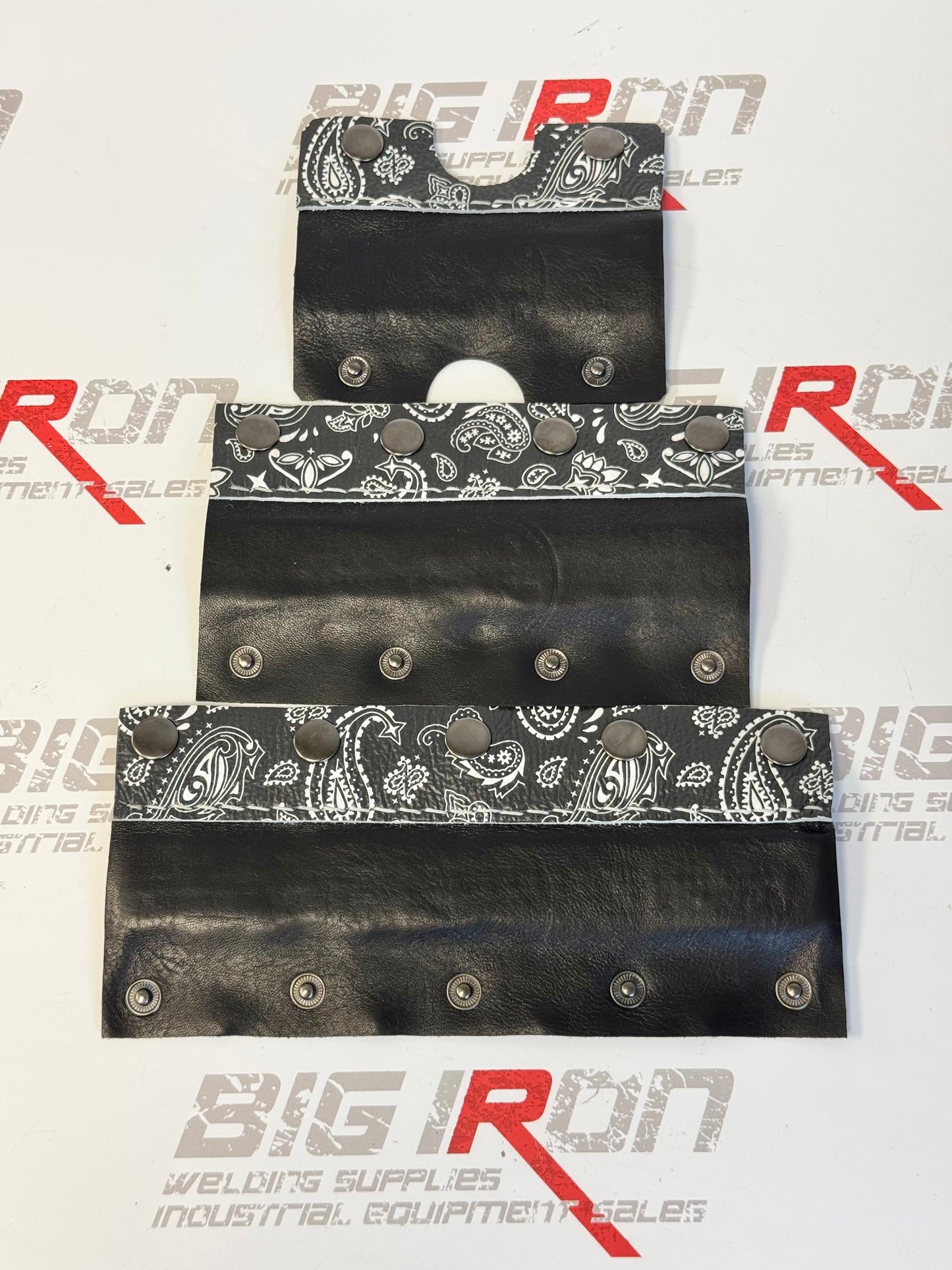 Welding Hood Headbands - 3 Pc Stitched Fiber Metal - Black Paisley