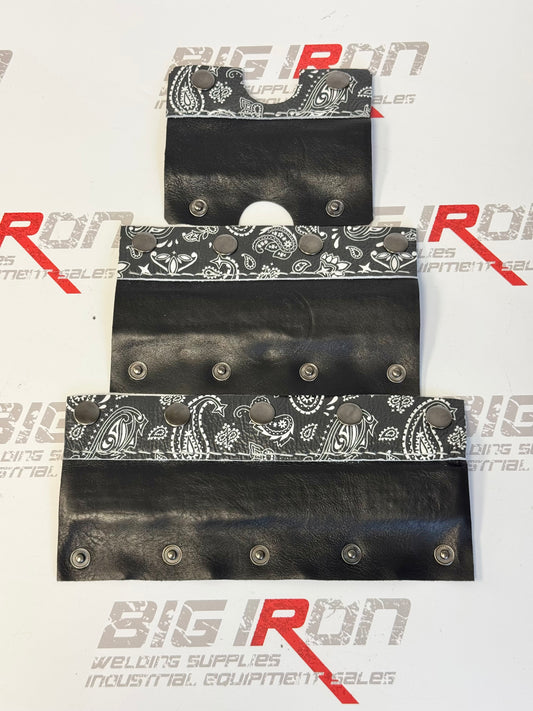Welding Hood Headbands - 3 Pc Stitched Fiber Metal - Black Paisley