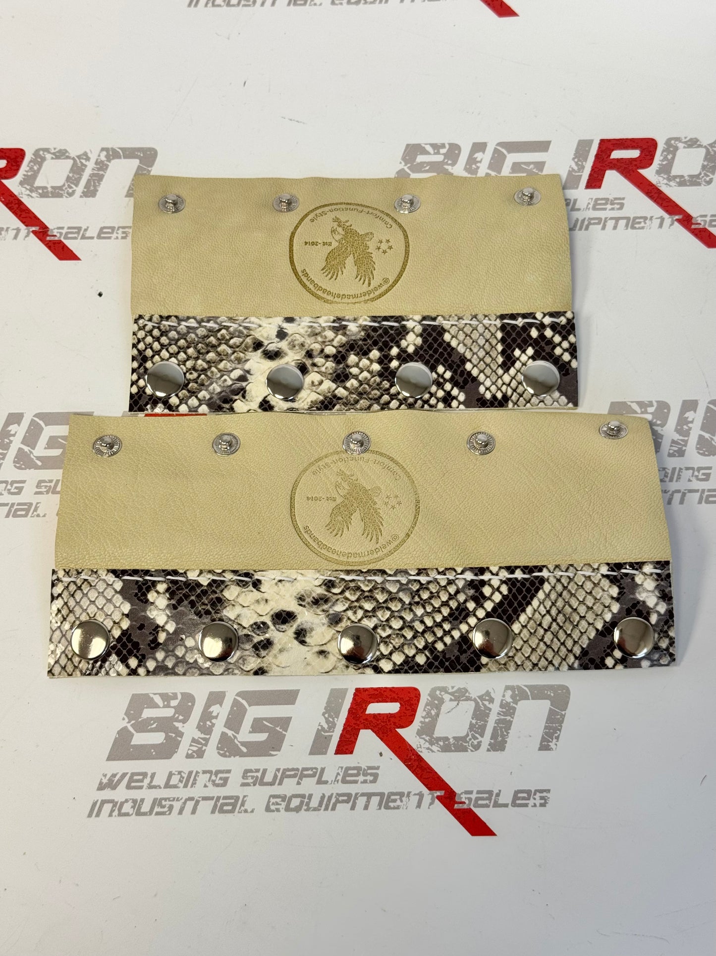 Welding Hood Headbands - 2 Pc  Stitched Fiber Metal  - Snake Skin
