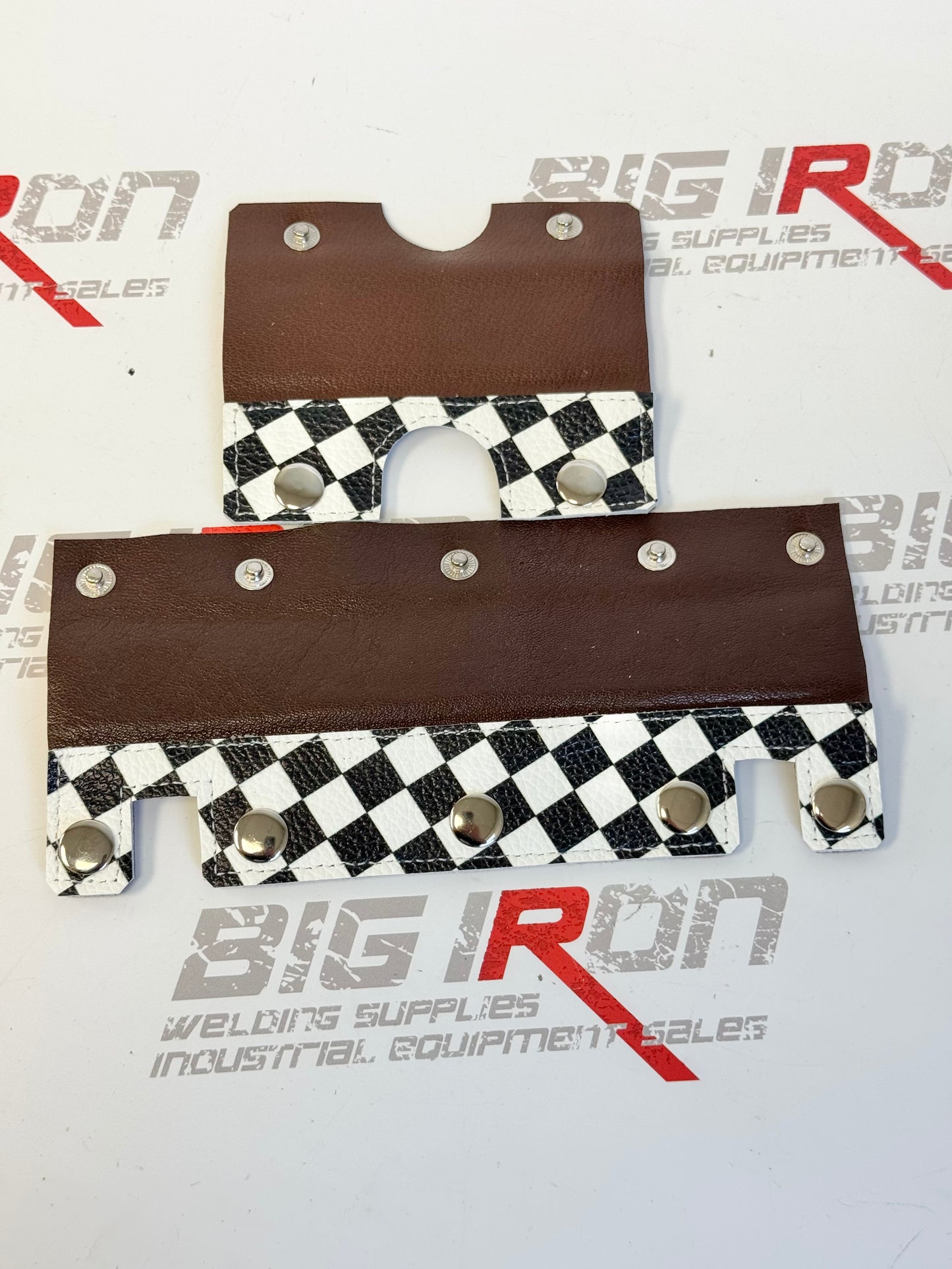Welding Hood Headbands - 2 Pc  Stitched Fiber Metal Hardhat - Checkered