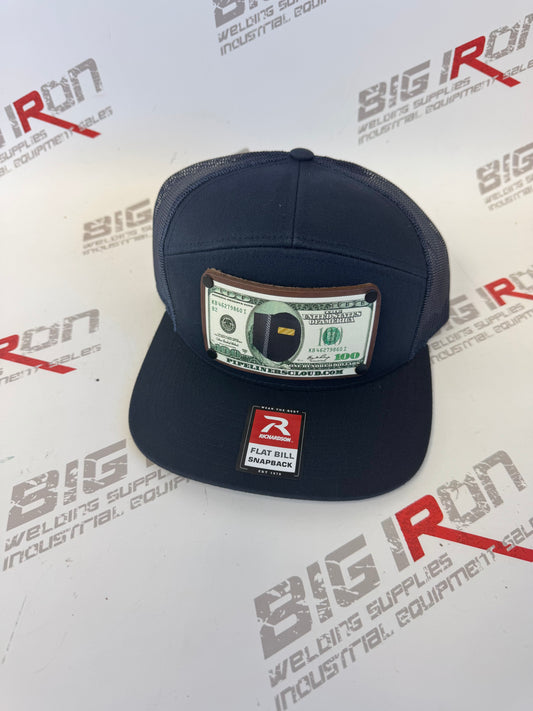Leather Patch Pancake Baseball Cap - Navy
