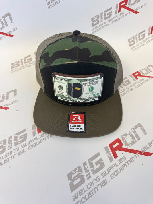 Leather Patch Pancake Baseball Cap - Camo