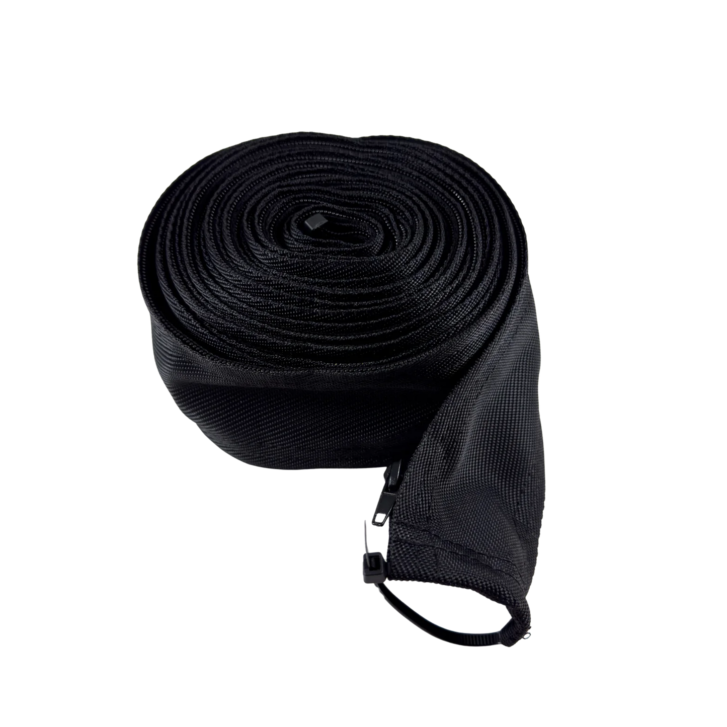 BRAIDED BLACK NYLON CABLE COVER--ZIPPER