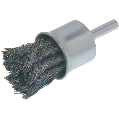 Economy Knot Wire End Brush, 1" Dia., 0.02 Wire Dia., 1/4" Shank