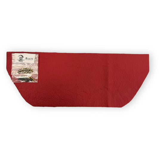 Top Leather Bib Replacement - With Rivets - Red