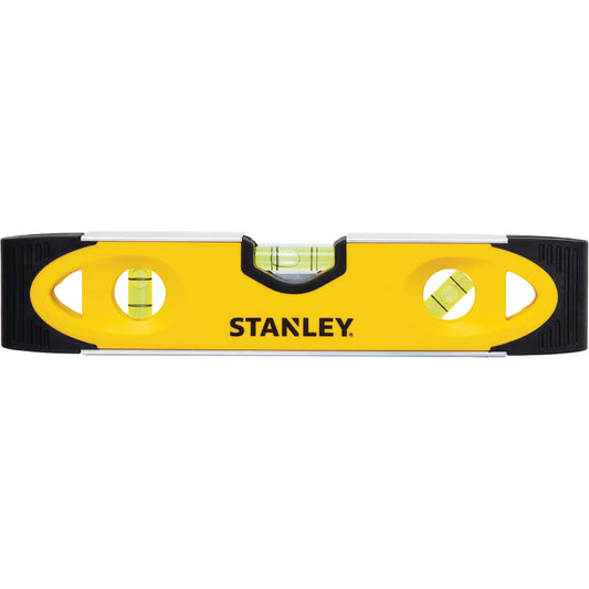 STANLEY - Shock-Resistant Torpedo Level, 9" L, Aluminum, 3 Vials, Magnetic