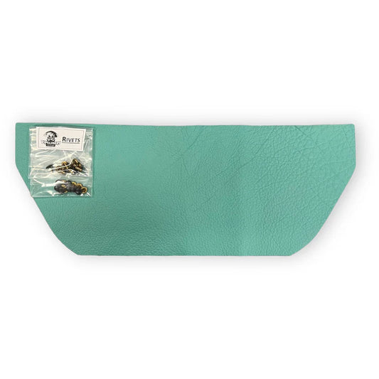 Leather Bib Bottom - With Rivets - Teal