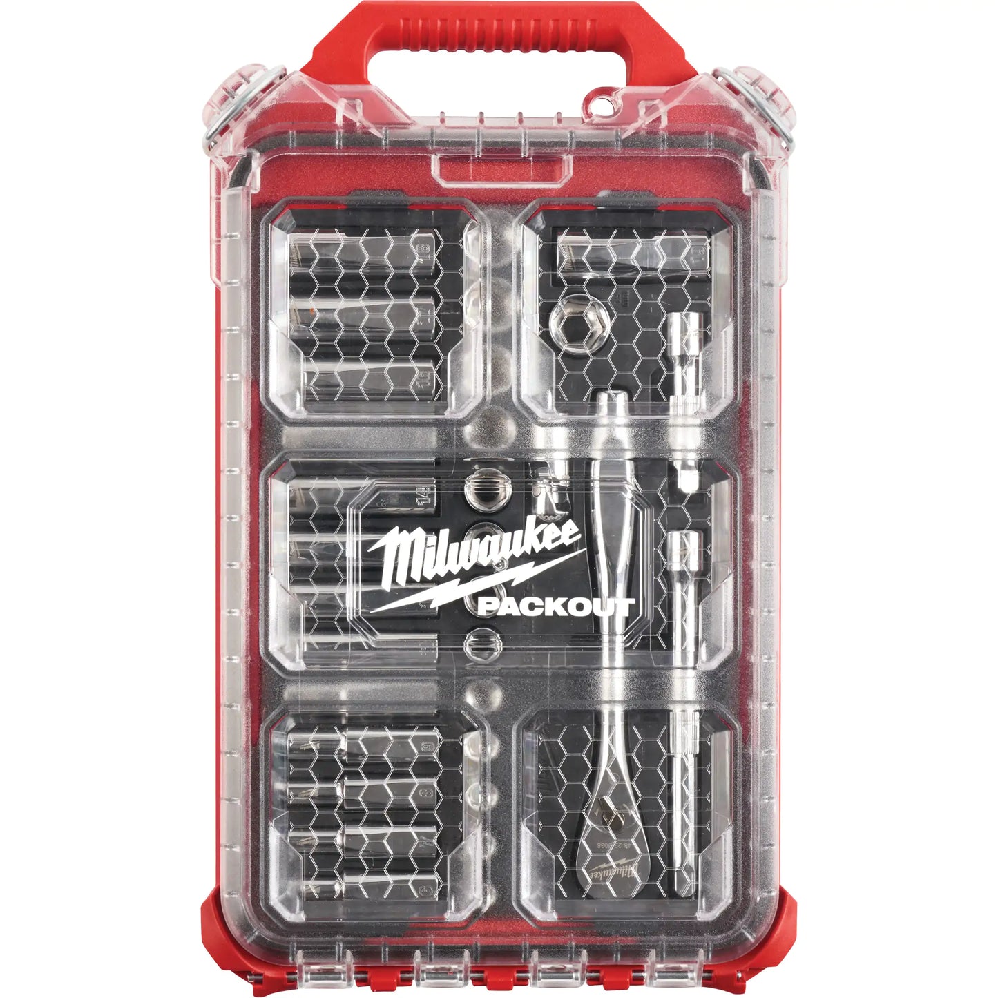 Milwaukee  Metric Ratchet & Socket Set with Packout™ Low-Profile Compact Organizer, 32 Pcs, 3/8" Drive Size, Deep