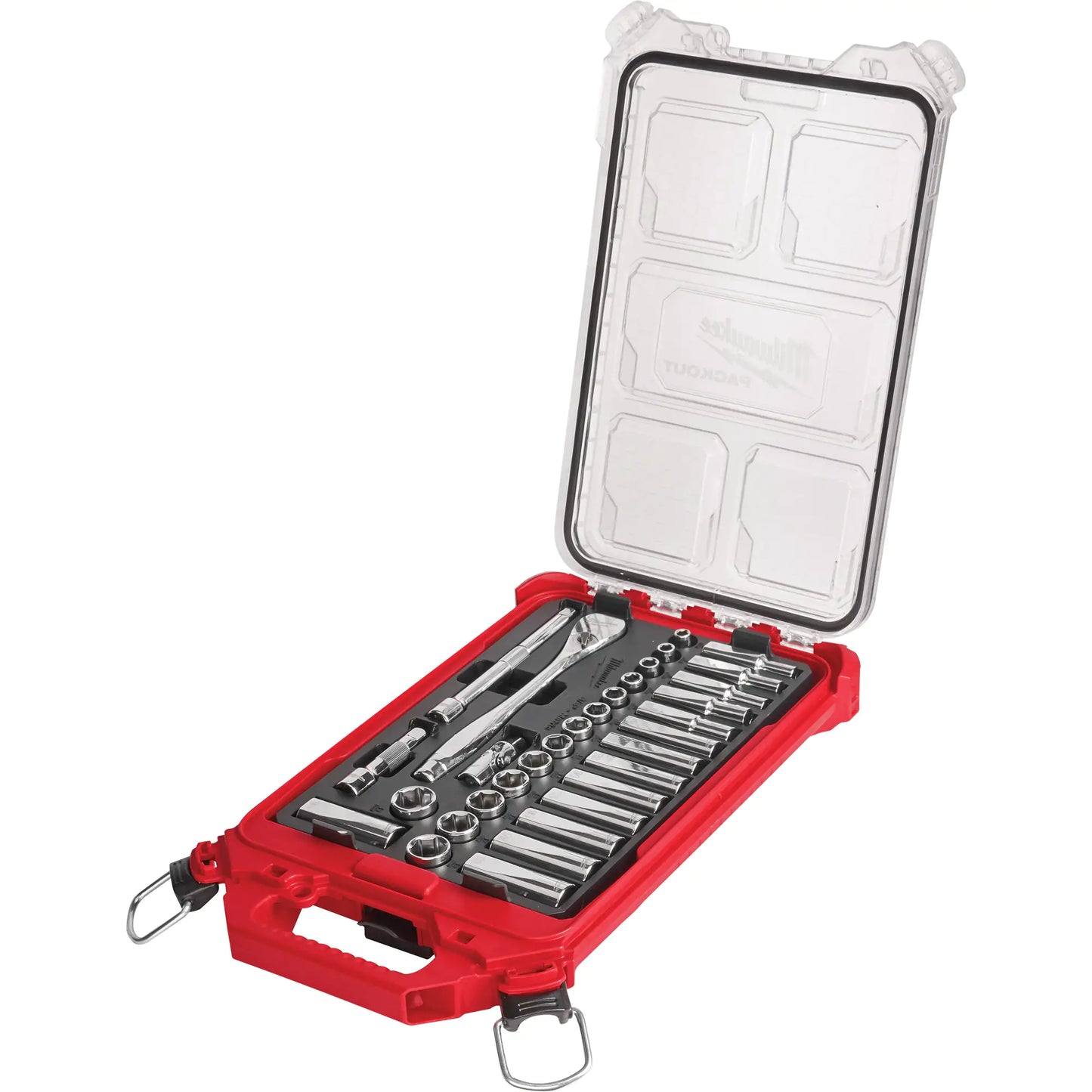 Milwaukee  Metric Ratchet & Socket Set with Packout™ Low-Profile Compact Organizer, 32 Pcs, 3/8" Drive Size, Deep